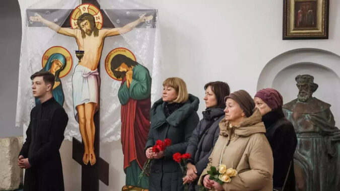 Mourners honour British volunteer killed evacuating civilians on Ukraine frontline