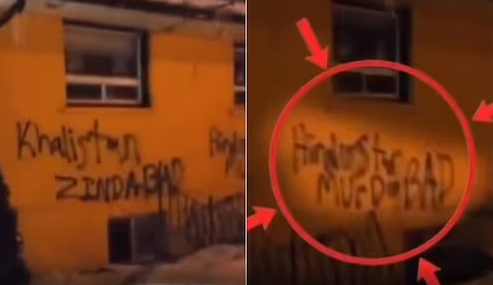 Heritage Hindu temple defaced with anti-India graffiti in Canada