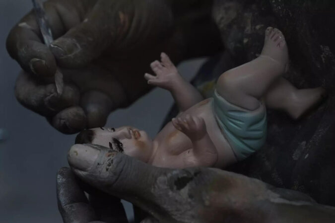 Broken baby Jesus statues flood restorers ahead of feast day