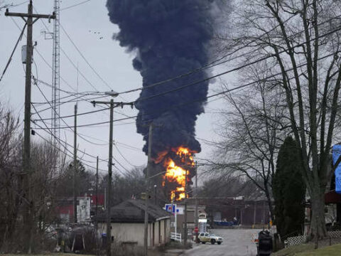 Upset Ohio town residents seek answers over train derailment