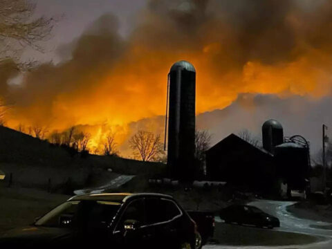 Train derailment in Ohio sparks huge fire and prompts evacuations