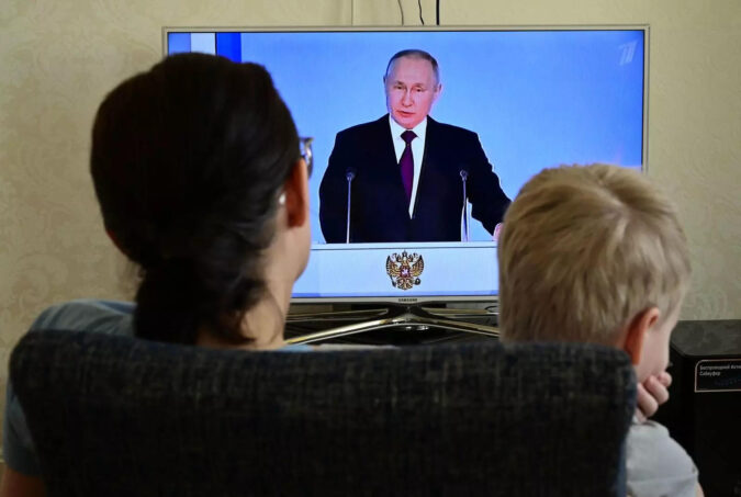 Russian state TV website goes down during Putin speech