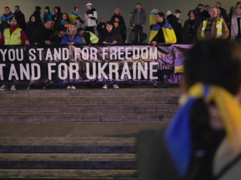 Ukraine: Landmarks lit, vigils held to mark first anniversary of Russia-Ukraine war