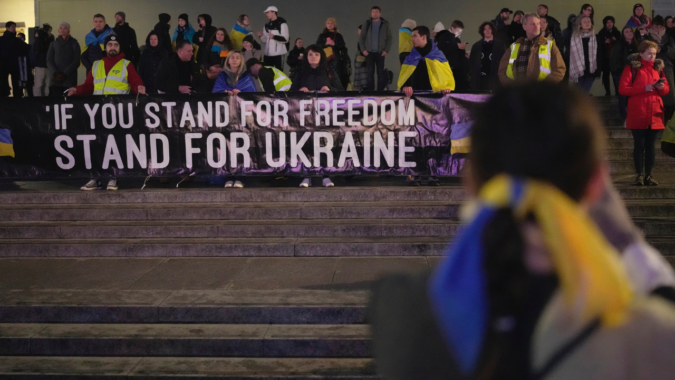 Ukraine: Landmarks lit, vigils held to mark first anniversary of Russia-Ukraine war