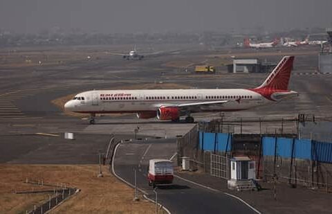 Air India passenger aircraft is seen on the tarmac at Chhatrapati Shivaji International airport in Mumbai.(REUTERS)