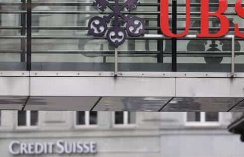 Logos of Swiss banks UBS and Credit Suisse are seen in Zurich, Switzerland. (Reuters)