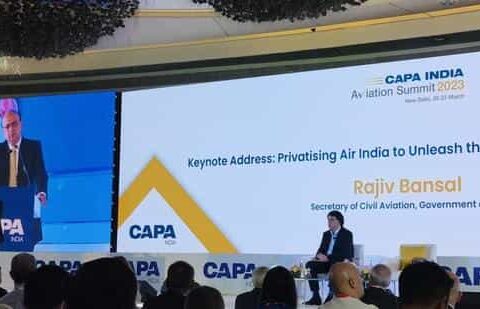 Speaking at CAPA India’s summit, Union civil aviation secretary Rajiv Bansal said the government is allowing Foreign Aircrew Temporary Authorization (FATA) pilots for a short period. (Twitter/ld_Neha)