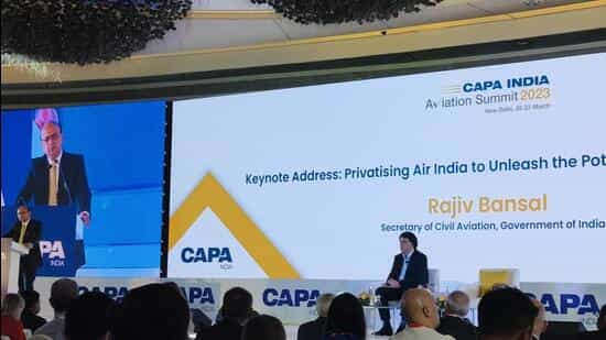 Speaking at CAPA India’s summit, Union civil aviation secretary Rajiv Bansal said the government is allowing Foreign Aircrew Temporary Authorization (FATA) pilots for a short period. (Twitter/ld_Neha)