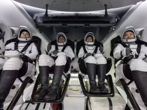 Four astronauts fly SpaceX back home, end 5-month mission