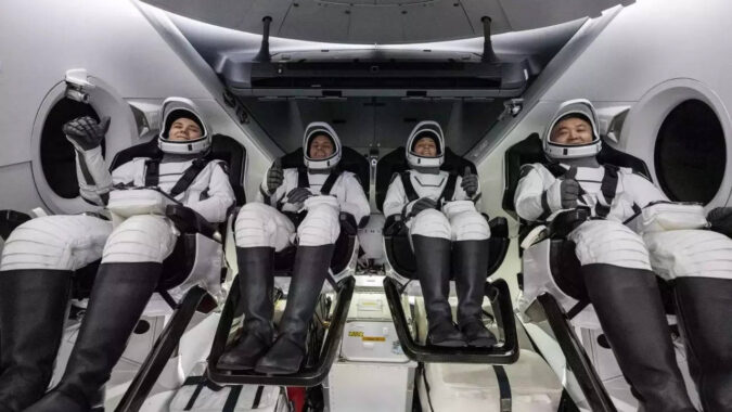 Four astronauts fly SpaceX back home, end 5-month mission