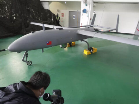 Taiwan unveils portable attack drone as China tensions rise