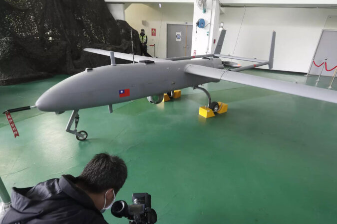 Taiwan unveils portable attack drone as China tensions rise