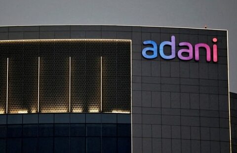 Adani-Hidenburg row: The logo of the Adani group is seen on the facade of one of its buildings on the outskirts of Ahmedabad.(REUTERS)