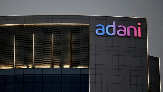 Adani-Hidenburg row: The logo of the Adani group is seen on the facade of one of its buildings on the outskirts of Ahmedabad.(REUTERS)