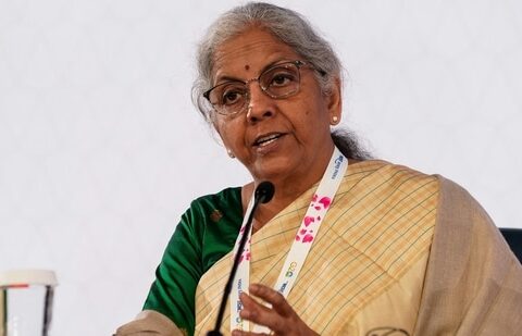 India's Finance Minister Nirmala Sitharaman participates in a news conference at the 2023 Spring Meetings of the World Bank Group and the International Monetary Fund in Washington, U.S.(REUTERS)