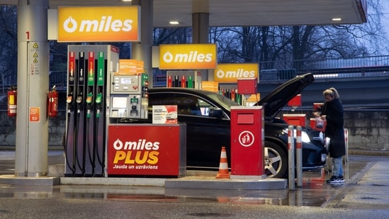 A fuel station in Latvia.(Bloomberg)