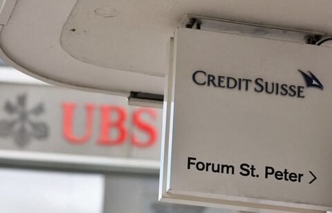 Logos of Swiss bank UBS and Credit Suisse.(REUTERS)