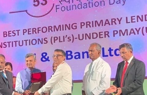 J&K Bank was felicitated for its outstanding contribution towards housing sector of the country under Pradhan Mantri Awas Yojana (Urban).