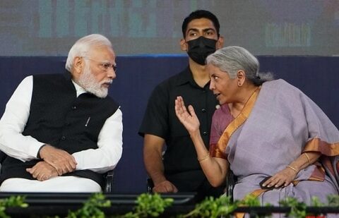 File photo of Prime Minister Narendra Modi with Finance Minister Nirmala Sitharaman.