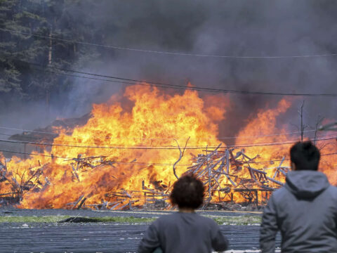 South Korea city wildfire fanned by strong winds, 300 residents evacuate homes