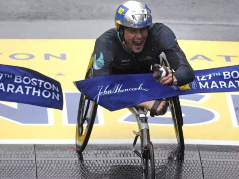 Hug Scaroni Take Boston Marathon Wheelchair Titles: Hug, Scaroni take Boston Marathon wheelchair titles