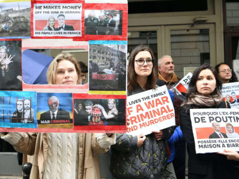 Protesters in Paris rally against 'blood money' of Russian deputy defence minister