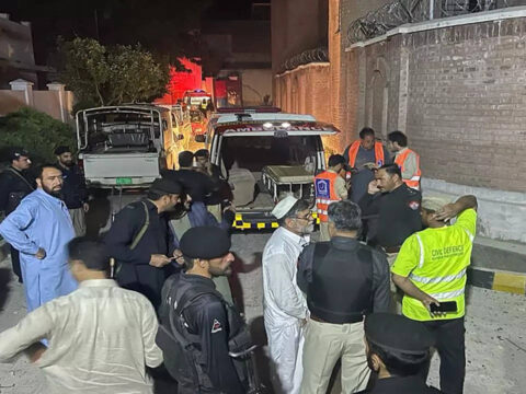 13 die in twin blasts at Pakistan police station: 10 points