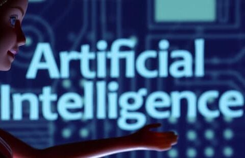 Artificial Intelligence words are seen in this illustration.(REUTERS)