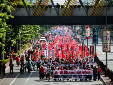 On May Day, workers rally for better labour conditions