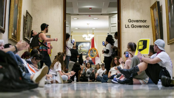 Protestors arrested at DeSantis' Florida Capitol office