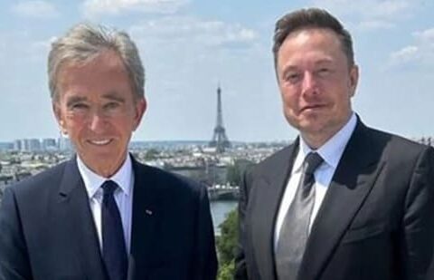 Elon Musk (right) and Bernard Arnault in Paris (Image courtesy: Instagram/Antoine Arnault)