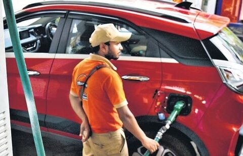 Petrol and diesel rates went up in Punjab by 93 paise and 89 paise per litre, respectively, for retail customers on Sunday after the state government revised the value added tax (VAT) on fuel. (PTI)(HT_PRINT)