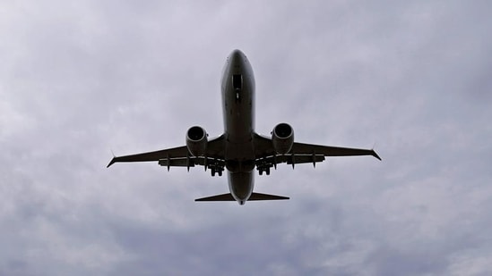 An American Airlines flight approaches for landing.(REUTERS)