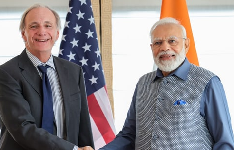 Prime Minister Narendra Modi's meet with investor Ray Dalio during US State visit.(Twitter/@narendramodi)