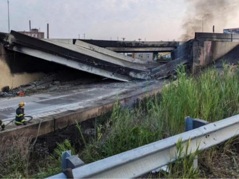 Philadelphia highway collapses after vehicle engulfed by fire