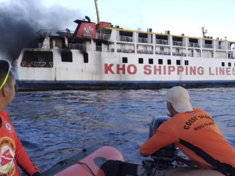 Philippine ferry with 120 people onboard catches fire at sea, rescue underway