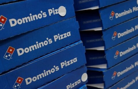 Domino's pizza boxes are pictured inside a restaurant in Noida, India, July 4.(REUTERS)