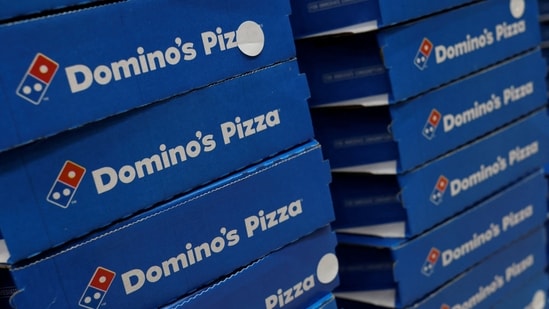 Domino's pizza boxes are pictured inside a restaurant in Noida, India, July 4.(REUTERS)