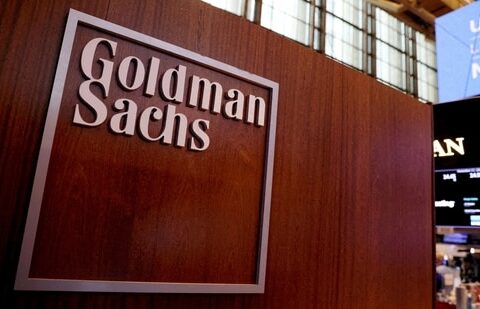 The logo for Goldman Sachs is seen on the trading floor at the New York Stock Exchange (NYSE) in New York City.(Reuters)