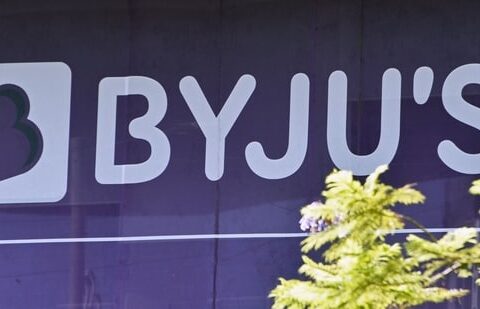 Byju's logo seen in front of one of the company's branches.(Bloomberg)