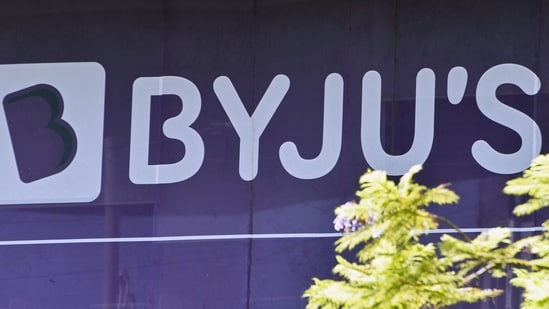 Byju's logo seen in front of one of the company's branches.(Bloomberg)