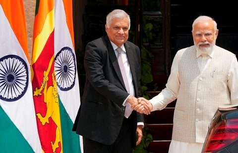 Prime Minister Narendra Modi with President of Sri Lanka Ranil Wickremesinghe(PTI File)