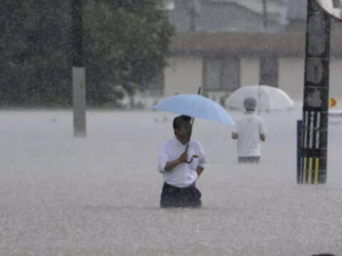 Heavy rains cause flooding and mudslides in southwest Japan, where at least 6 people are missing