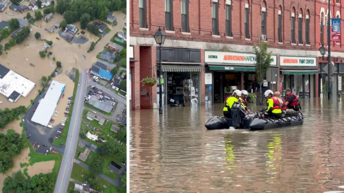 A surging river threatens Vermont's capital as crews rescue more than 100 from swift water