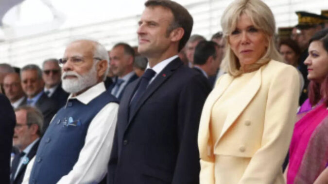 PM Modi, President Macron share warm hug, witness Bastille Day Parade in Paris