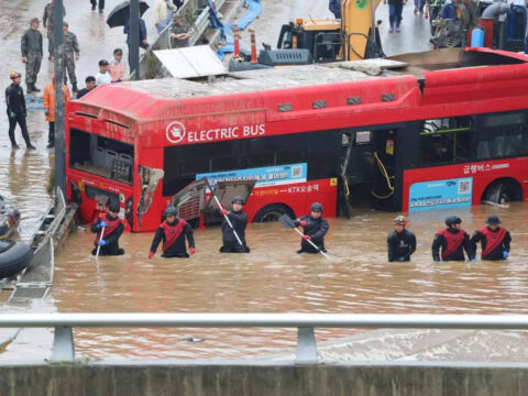 9 bodies pulled from a flooded road tunnel in South Korea as rains cause flash floods and landslides