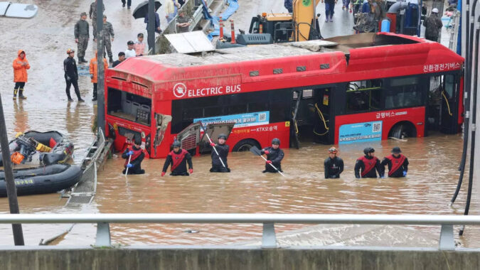 9 bodies pulled from a flooded road tunnel in South Korea as rains cause flash floods and landslides