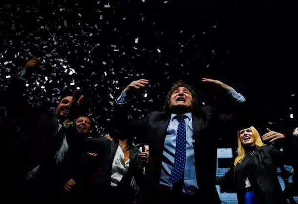 Argentine presidential candidate Javier Milei's closing campaign rally, in Buenos Aires.