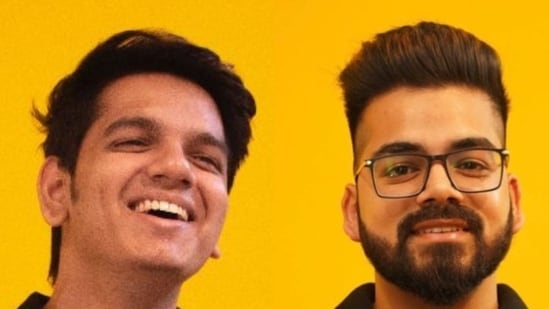 co-founders of fintech app Fam Sambhav Jain and Kush Taneja (R). (Twitter, Linkedin)