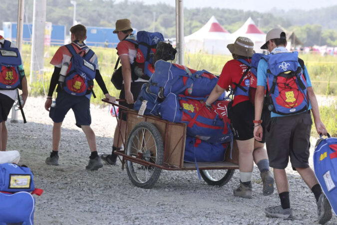 Scouting Officials: Tens of thousands of young scouts to leave South Korean world jamboree as storm Khanun looms